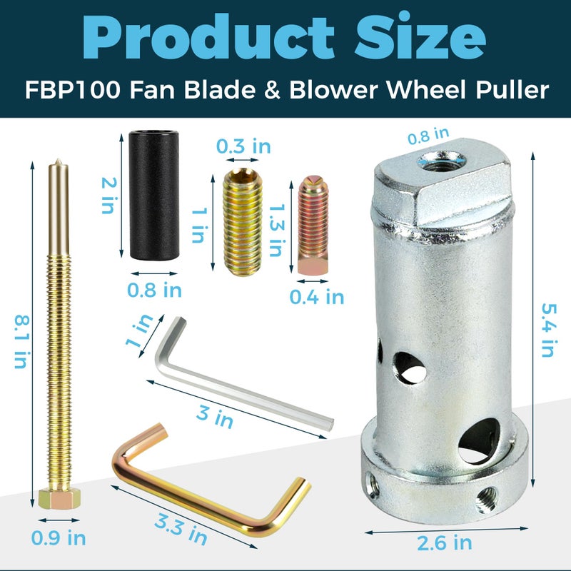 Romalon FBP100 Fan Blade And Blower Wheel Puller With Heavy Duty Steel and 5/8" Steel Center Shaft Replaces 40852 TB041 TB042 AP3737541 - Image 2